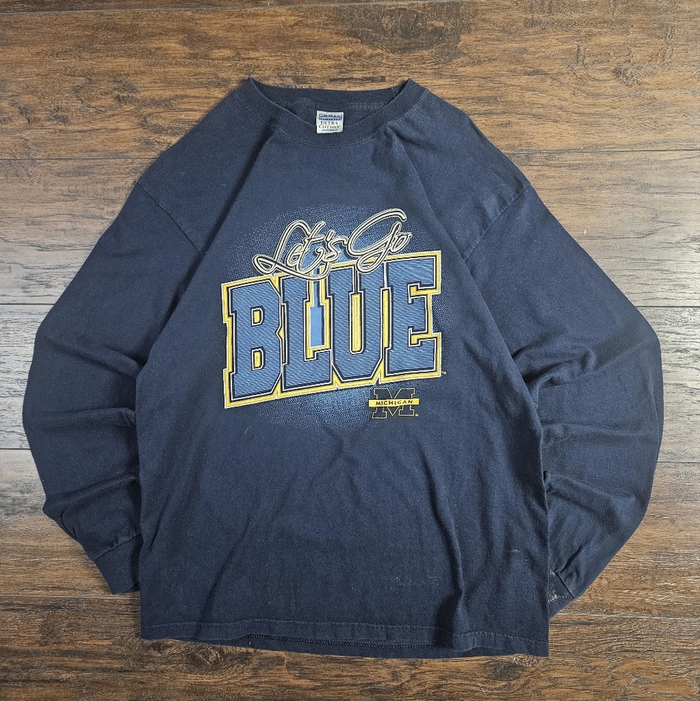Y2K University of Michigan Longsleeve Collegiate Shirt